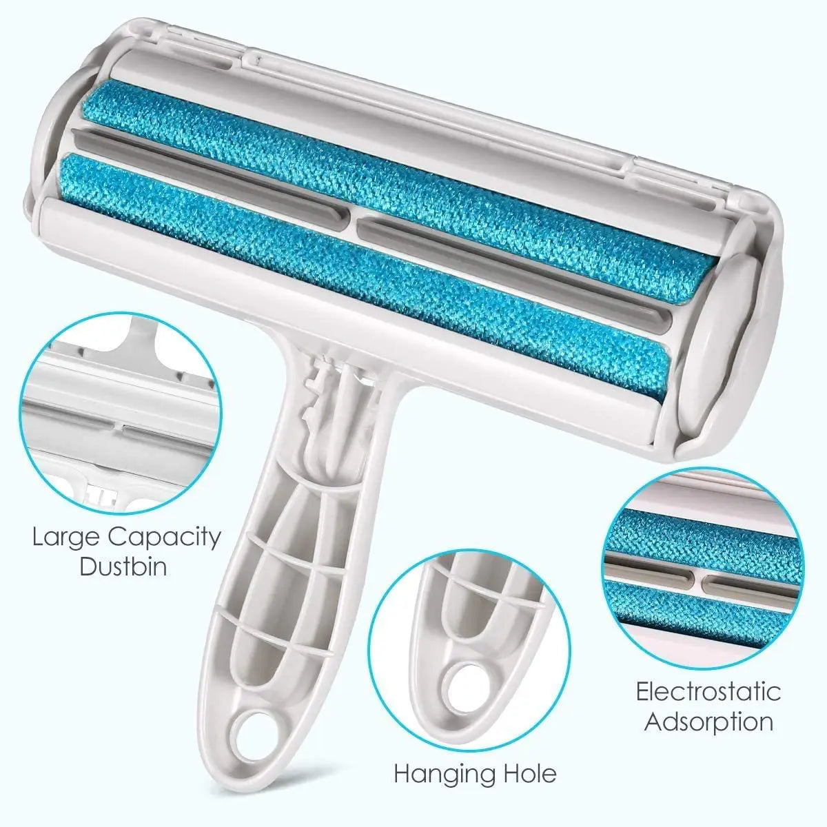 Pet Hair Remover Roller - Dog & Cat Hair Remover with Self-Cleaning Base - Efficient Animal Hair Removal Tool - Perfect for Furni